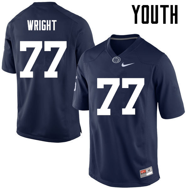 Youth Penn State Nittany Lions #77 Chasz Wright College Football Jerseys-Navy